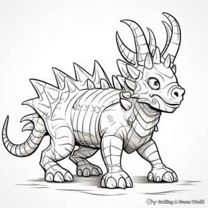 Detailed Styracosaurus Coloring Pages for Adults 2