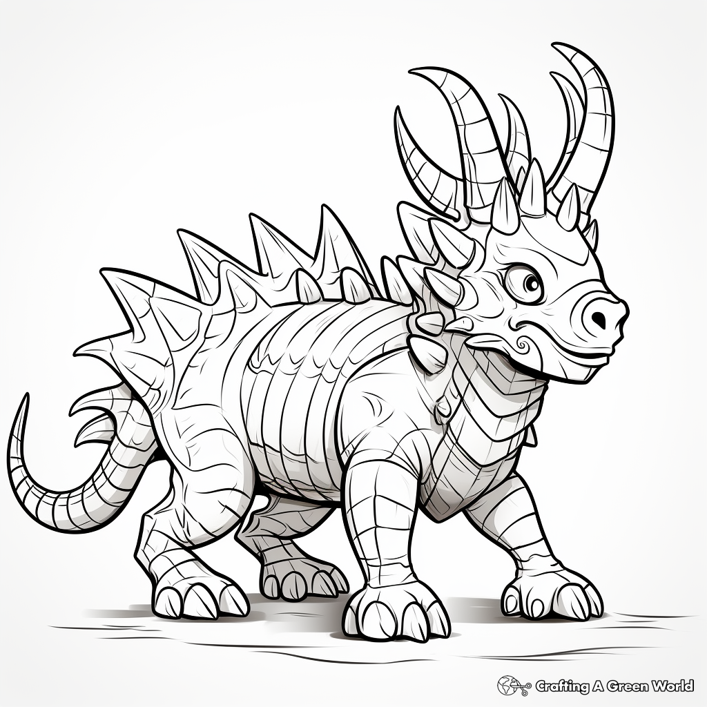 Detailed Styracosaurus Coloring Pages for Adults 2