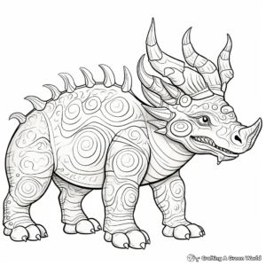 Detailed Styracosaurus Coloring Pages for Adults 3