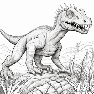 Detailed Suchomimus Coloring Pages for Adults 3
