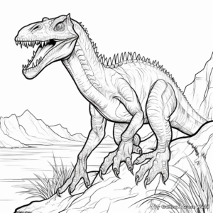 Detailed Suchomimus Coloring Pages for Adults 4