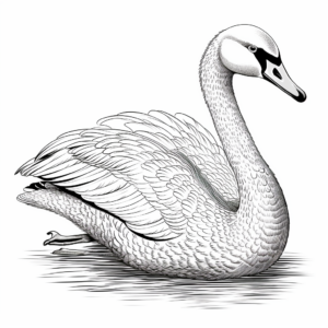 Detailed Swan Coloring Pages for Adults 2