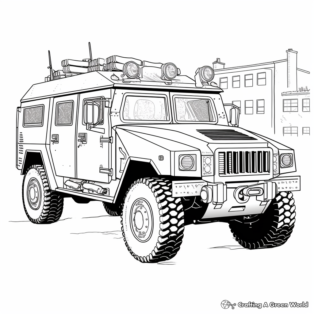 Detailed SWAT Vehicle Coloring Pages 2
