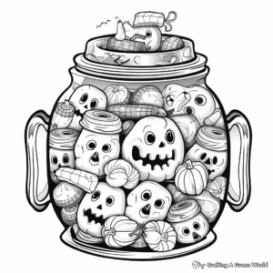 Detailed Sweet Treat Jar Coloring Pages for Adults 2