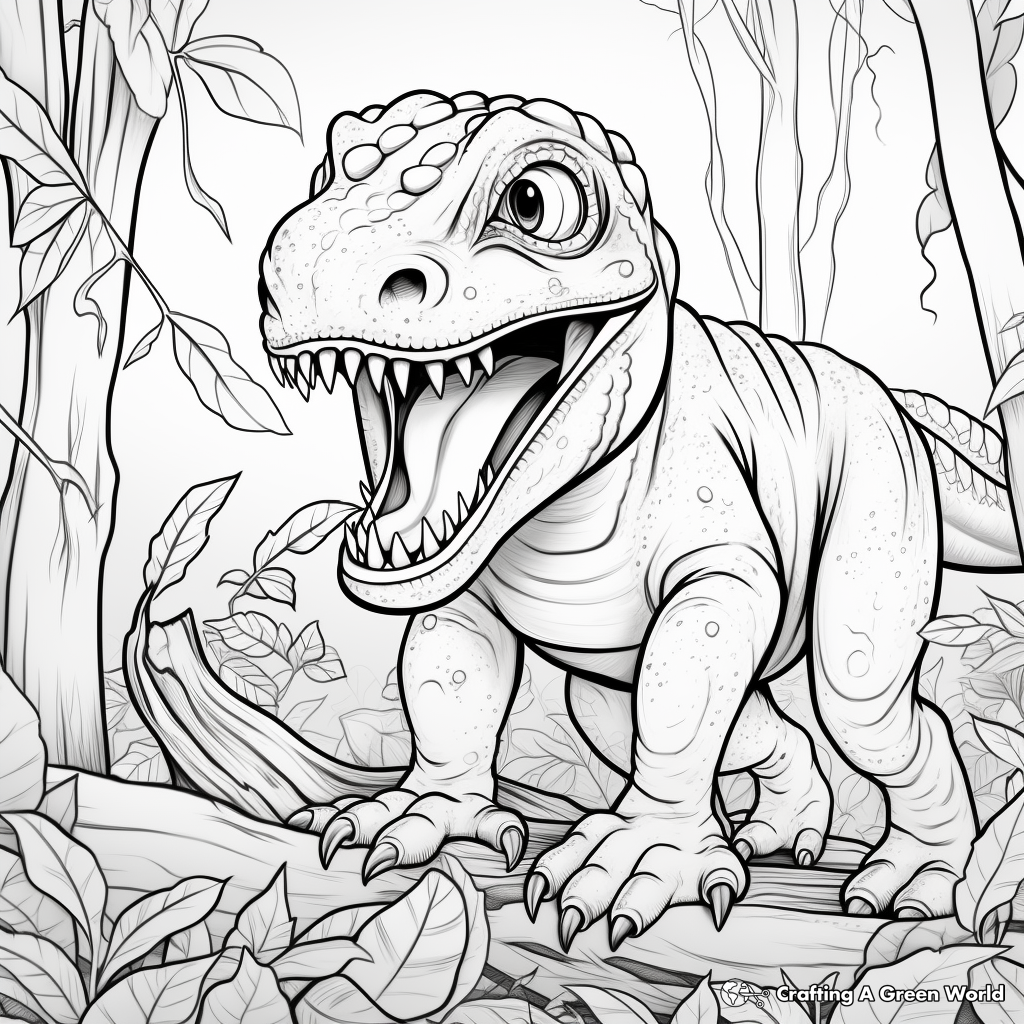 Detailed T Rex Coloring Pages for Adults 2