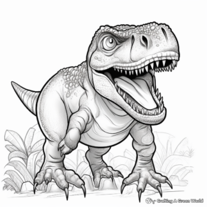 Detailed T Rex Coloring Pages for Adults 3