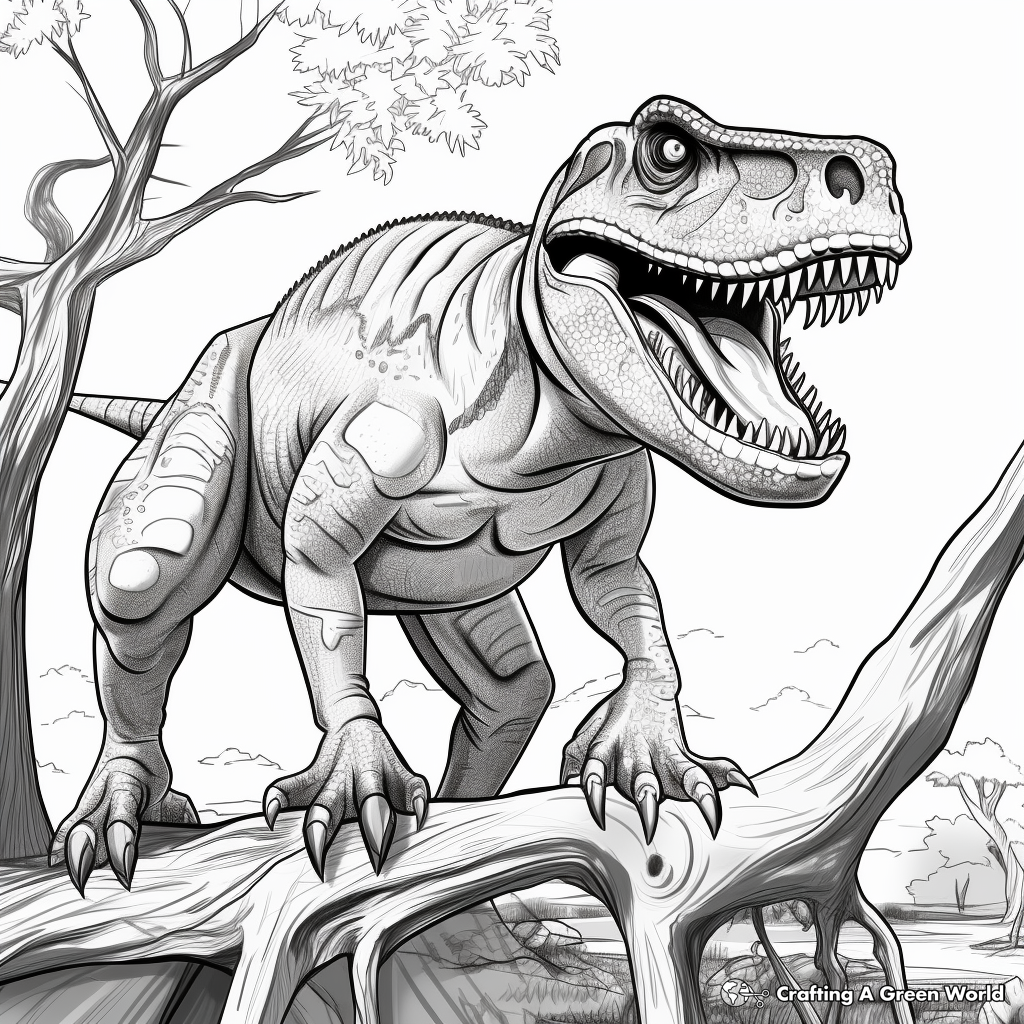 Detailed Tarbosaurus Coloring Pages for Adults 1