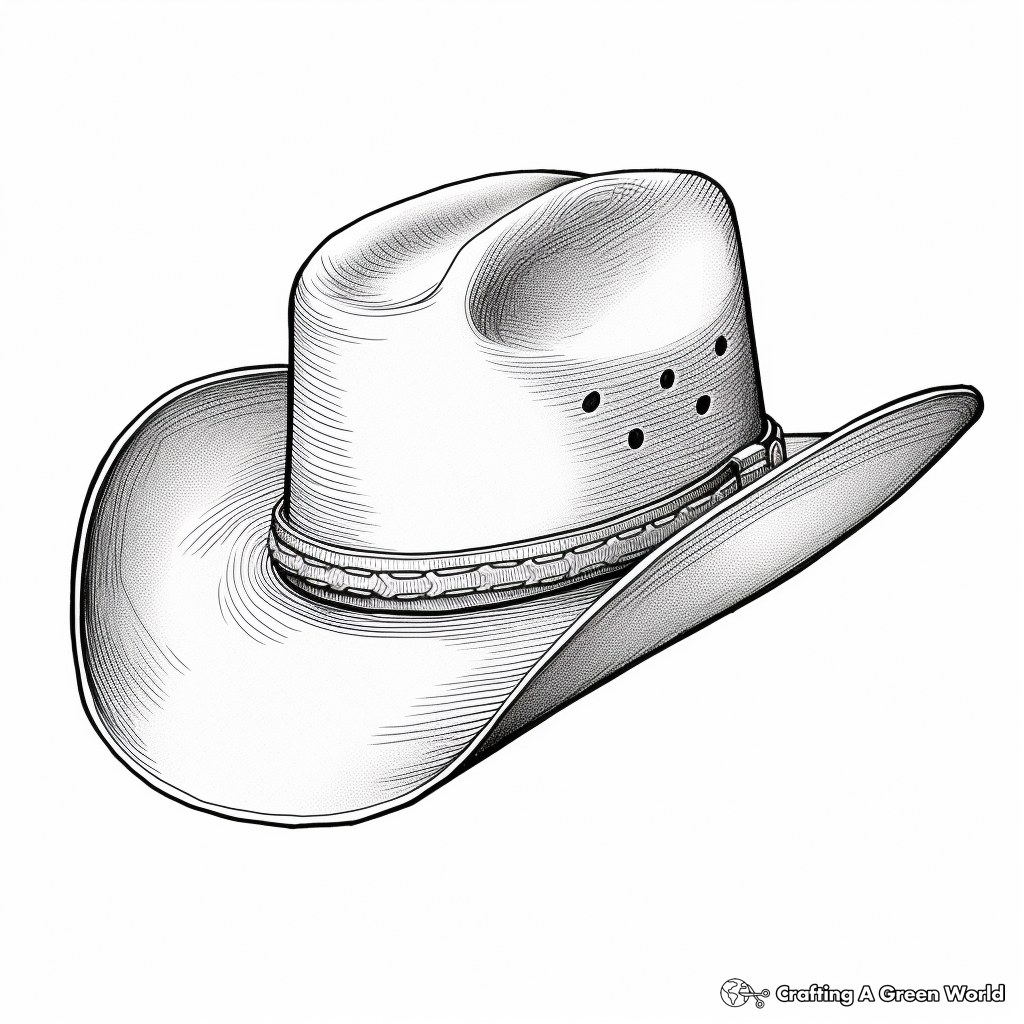 Detailed Texan Cowboy Hat Coloring Pages for Adults 1