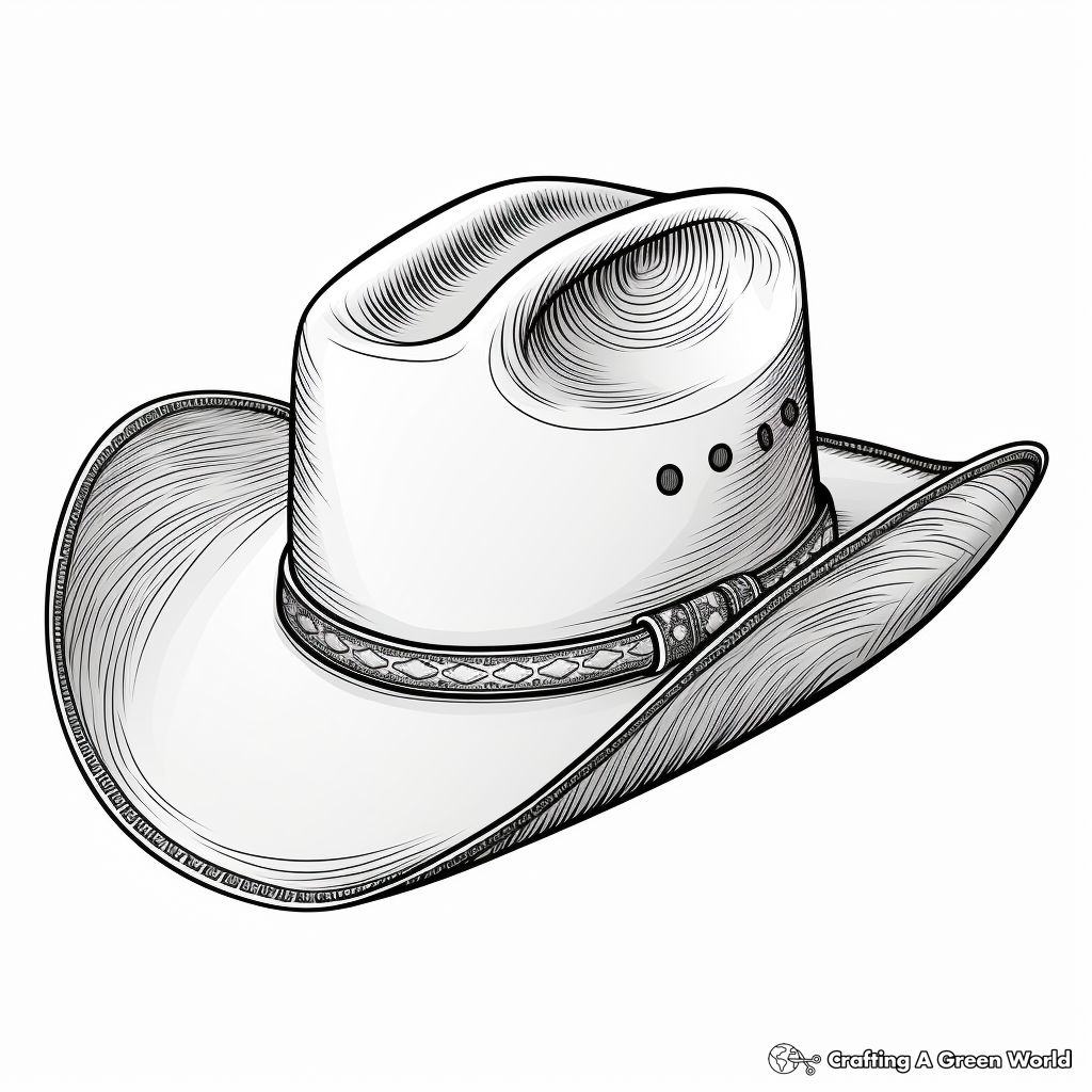Detailed Texan Cowboy Hat Coloring Pages for Adults 2