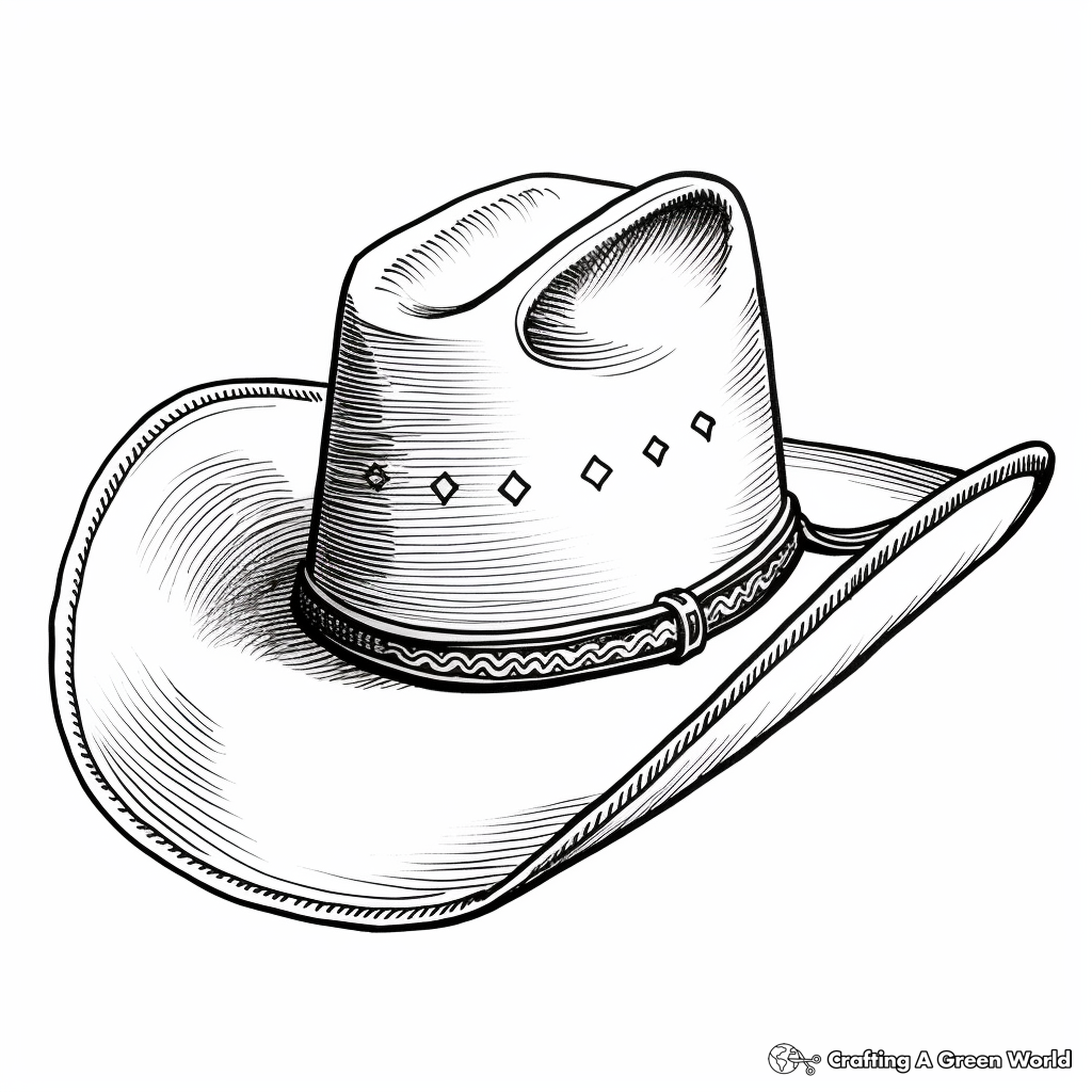 Detailed Texan Cowboy Hat Coloring Pages for Adults 3