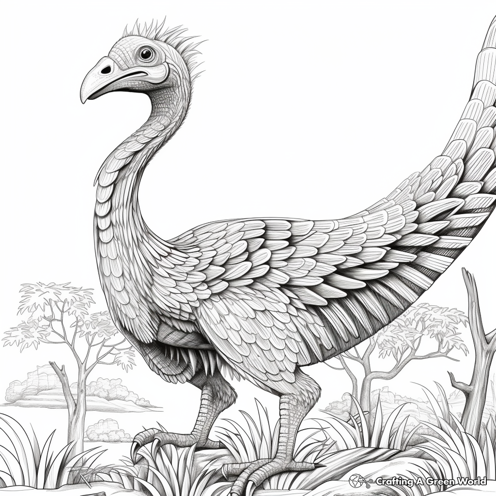 Detailed Therizinosaurus Coloring Pages 1