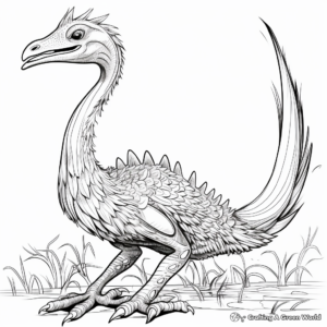 Detailed Therizinosaurus Coloring Pages 3