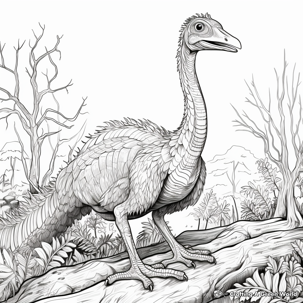 Detailed Therizinosaurus Coloring Pages 4