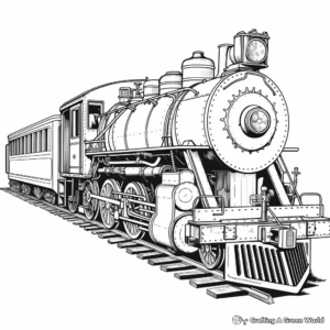 Detailed Train Engine Coloring Pages 1