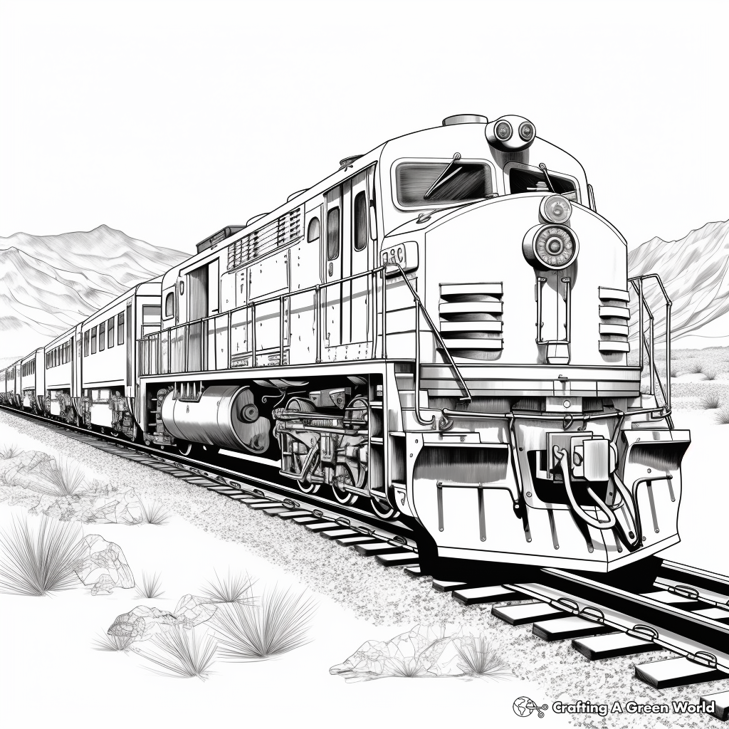 Detailed Train Engine Coloring Pages 3