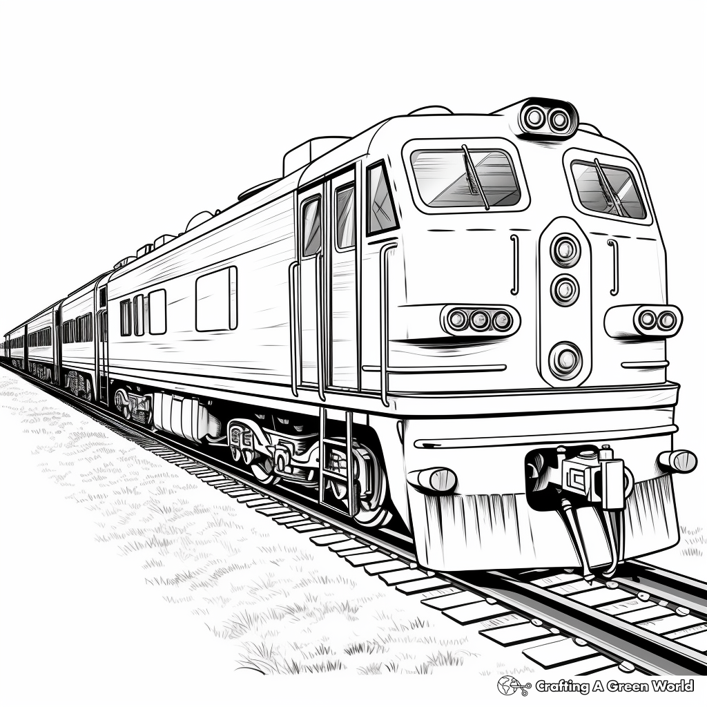 Detailed Train Engine Coloring Pages 4