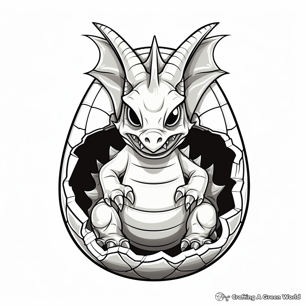 Detailed Triceratops Egg Coloring Pages 1