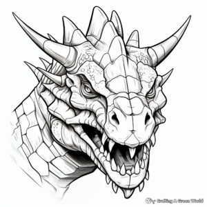 Detailed Triceratops Head Coloring Pages 1