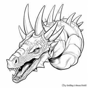 Detailed Triceratops Head Coloring Pages 4