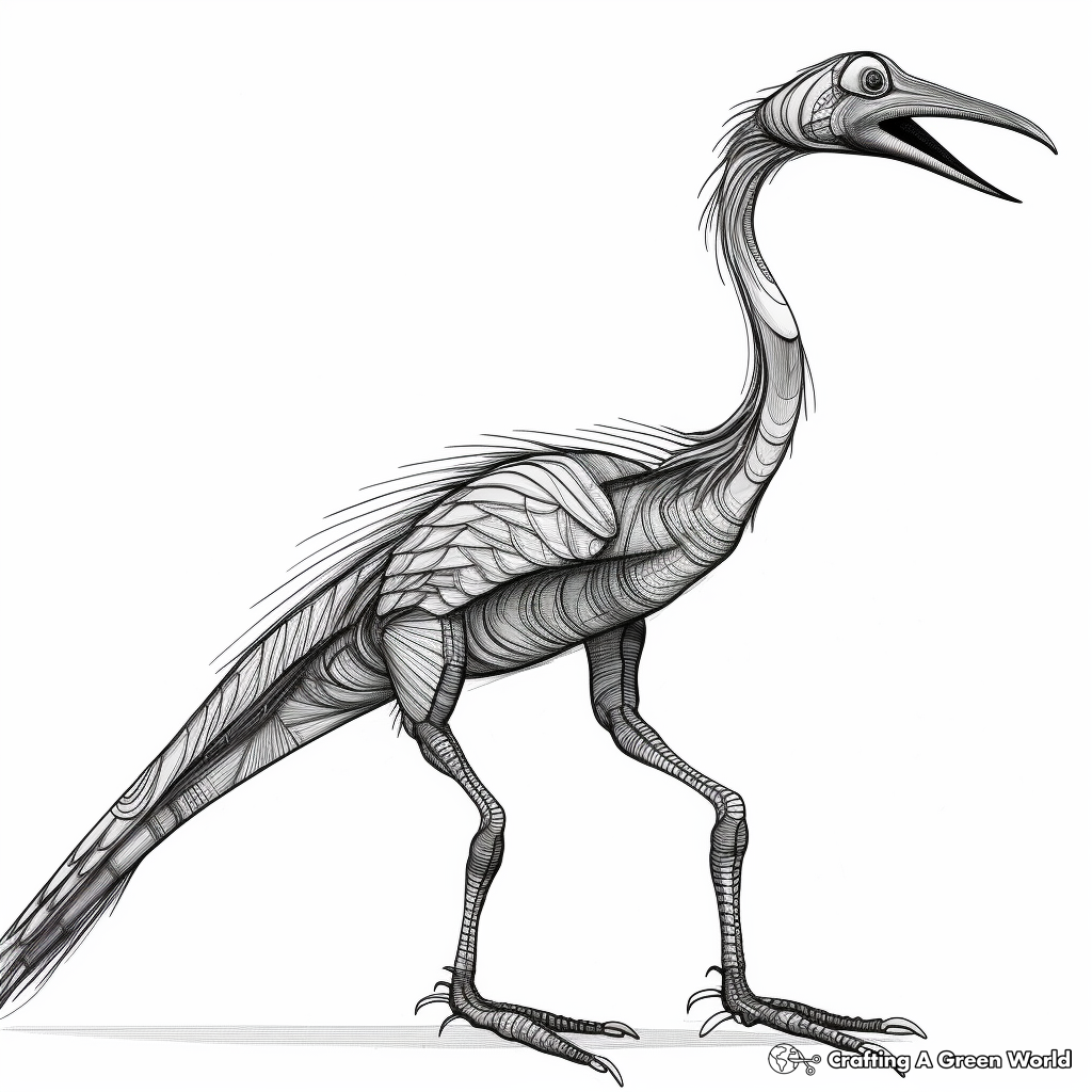 Detailed Troodon Anatomy Coloring Pages 1