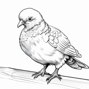 Detailed Tumbler Pigeon Coloring Pages for Adults 3
