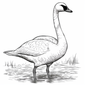 Detailed Tundra Swan Coloring Pages for Adults 1