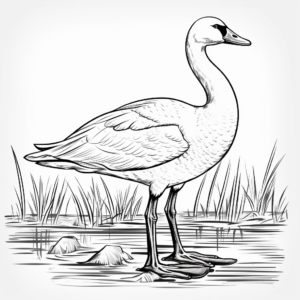 Detailed Tundra Swan Coloring Pages for Adults 2