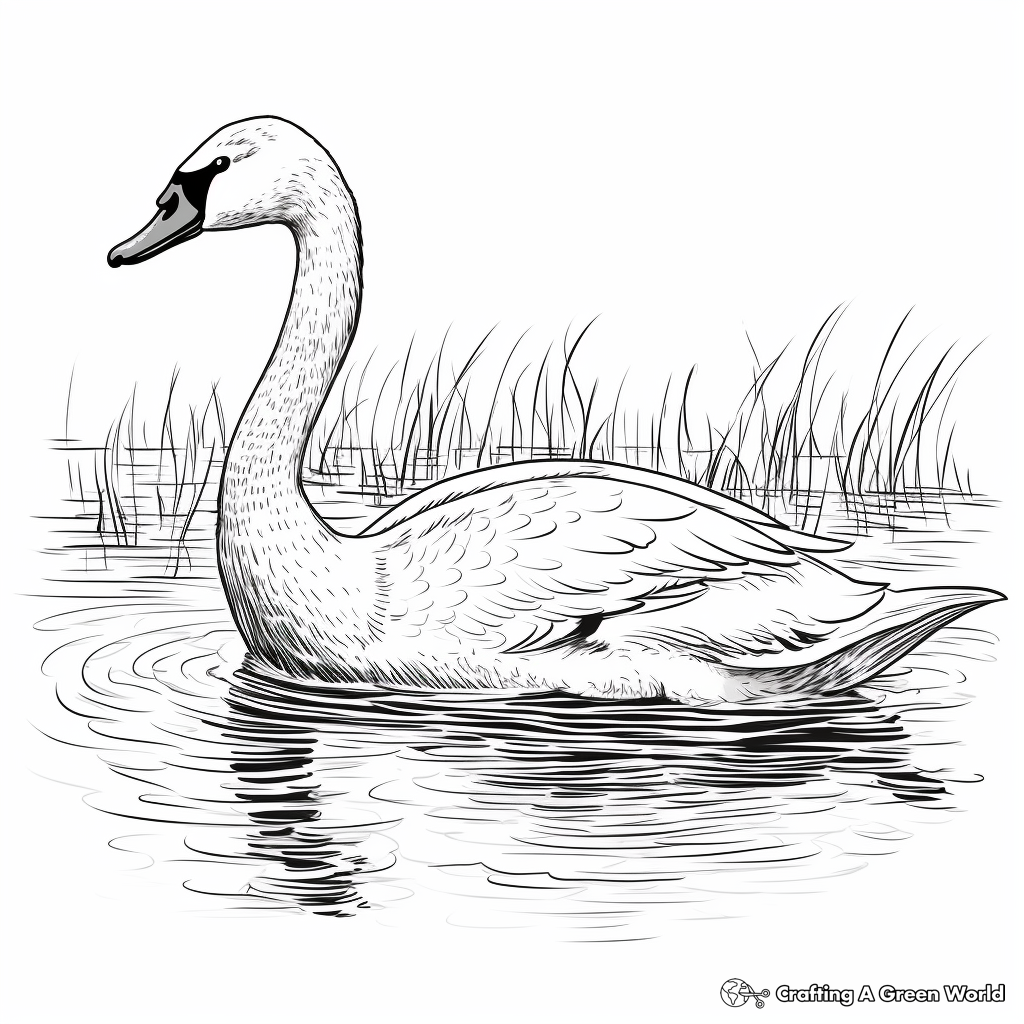 Detailed Tundra Swan Coloring Pages for Adults 4