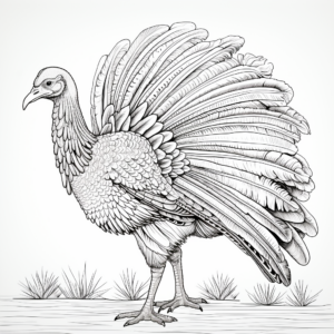 Detailed Turkey Fine Art Coloring Pages for Adults 2