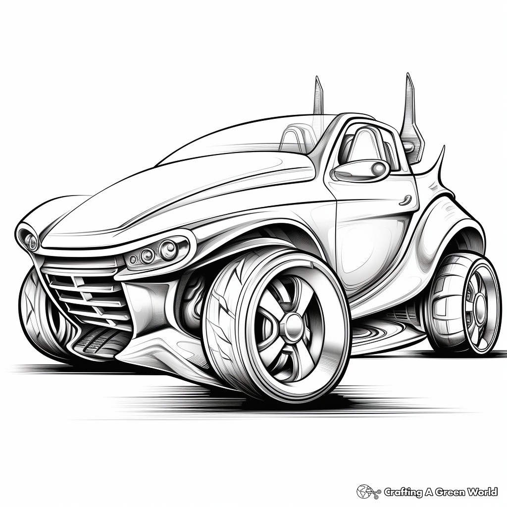 Detailed Unicorn Car Coloring Sheets 2