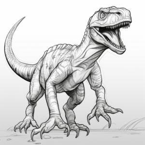 Detailed Velociraptor Coloring Pages for Adults 1