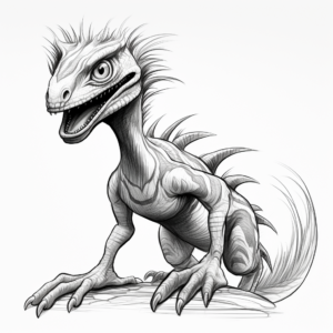 Detailed Velociraptor Coloring Pages for Adults 2