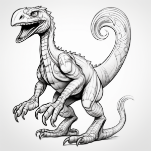Detailed Velociraptor Coloring Pages for Adults 4