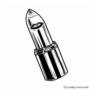Detailed Velvet Lipstick Coloring Pages for Adults 4