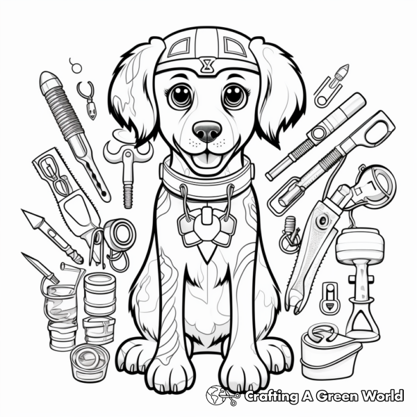 Detailed Veterinary Tools Coloring Pages 1