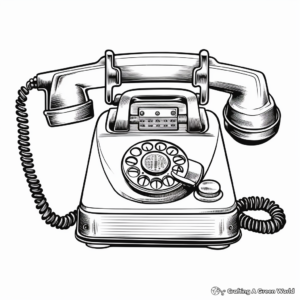 Detailed Vintage Telephone Coloring Pages 4