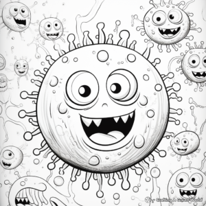 Detailed Viral Reproduction Coloring Pages 1