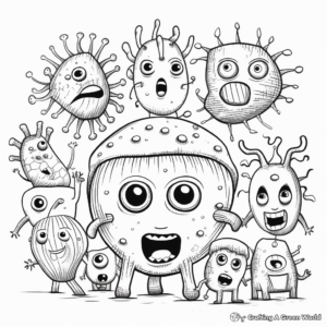 Detailed Viral Reproduction Coloring Pages 4