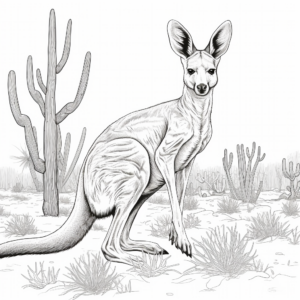 Detailed Wallaby in the Outback Coloring Pages 2