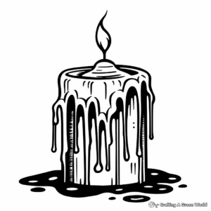 Detailed Wax Dripping from Candle Coloring Pages 3
