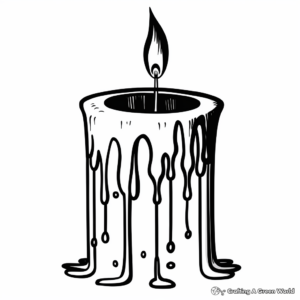 Detailed Wax Dripping from Candle Coloring Pages 4