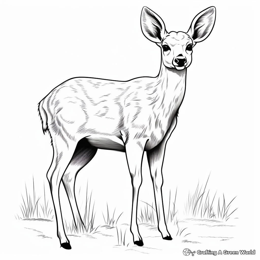Detailed White Tailed Deer Coloring Sheets for Adults 4