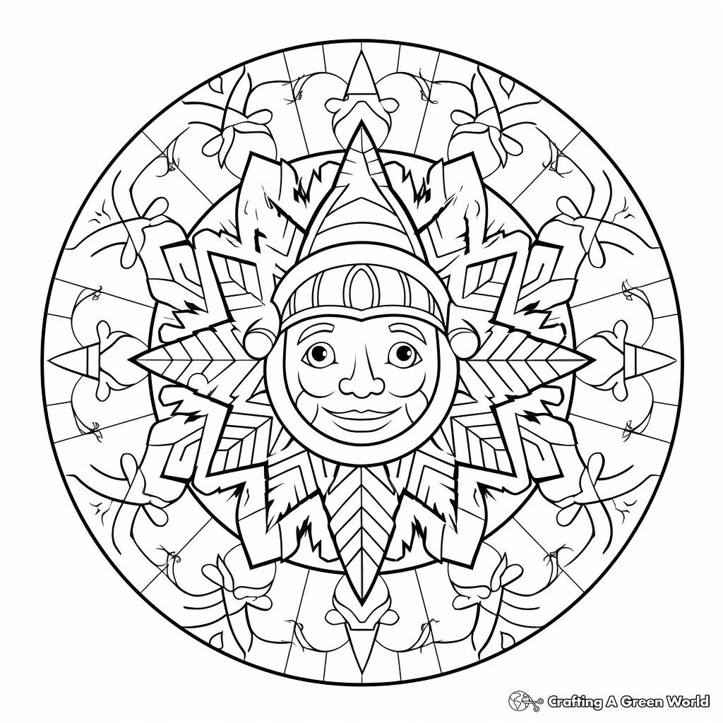 Detailed Winter Mandala Coloring Pages for Adults 3