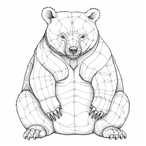 Detailed Wombat Anatomy Coloring Pages for Adults 2