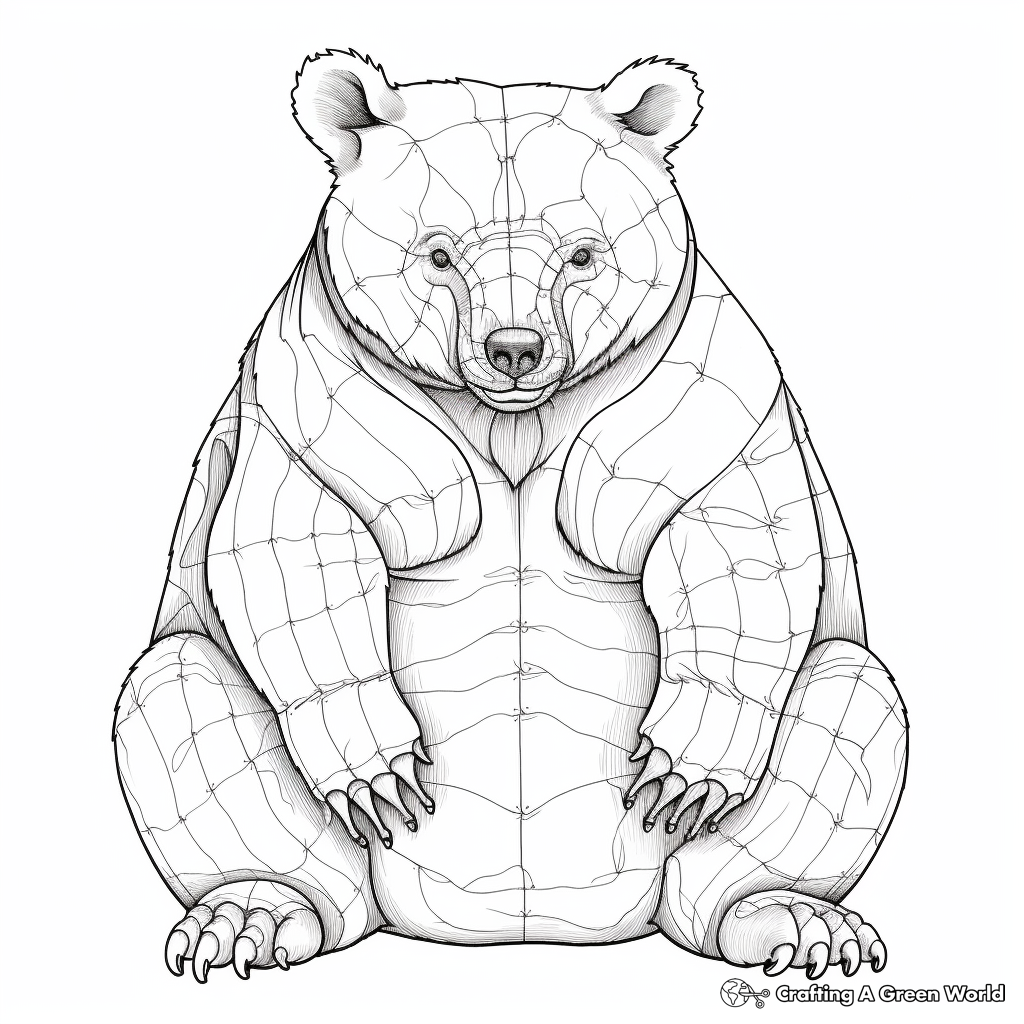 Detailed Wombat Anatomy Coloring Pages for Adults 2