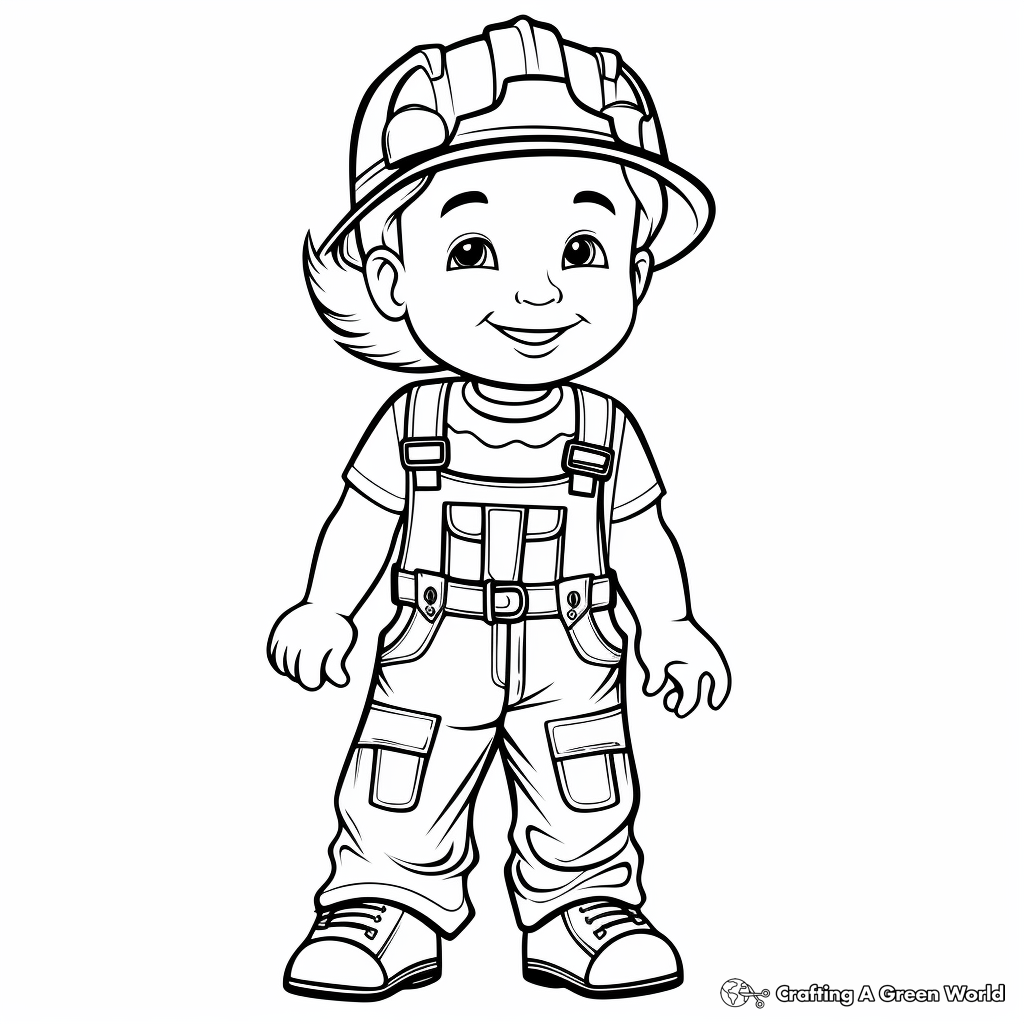 Detailed Workman Overalls Coloring Pages 2