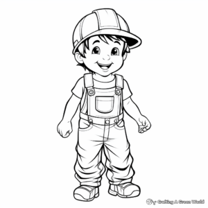 Detailed Workman Overalls Coloring Pages 3