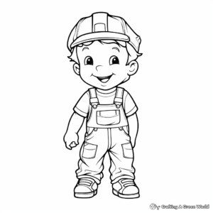 Detailed Workman Overalls Coloring Pages 4