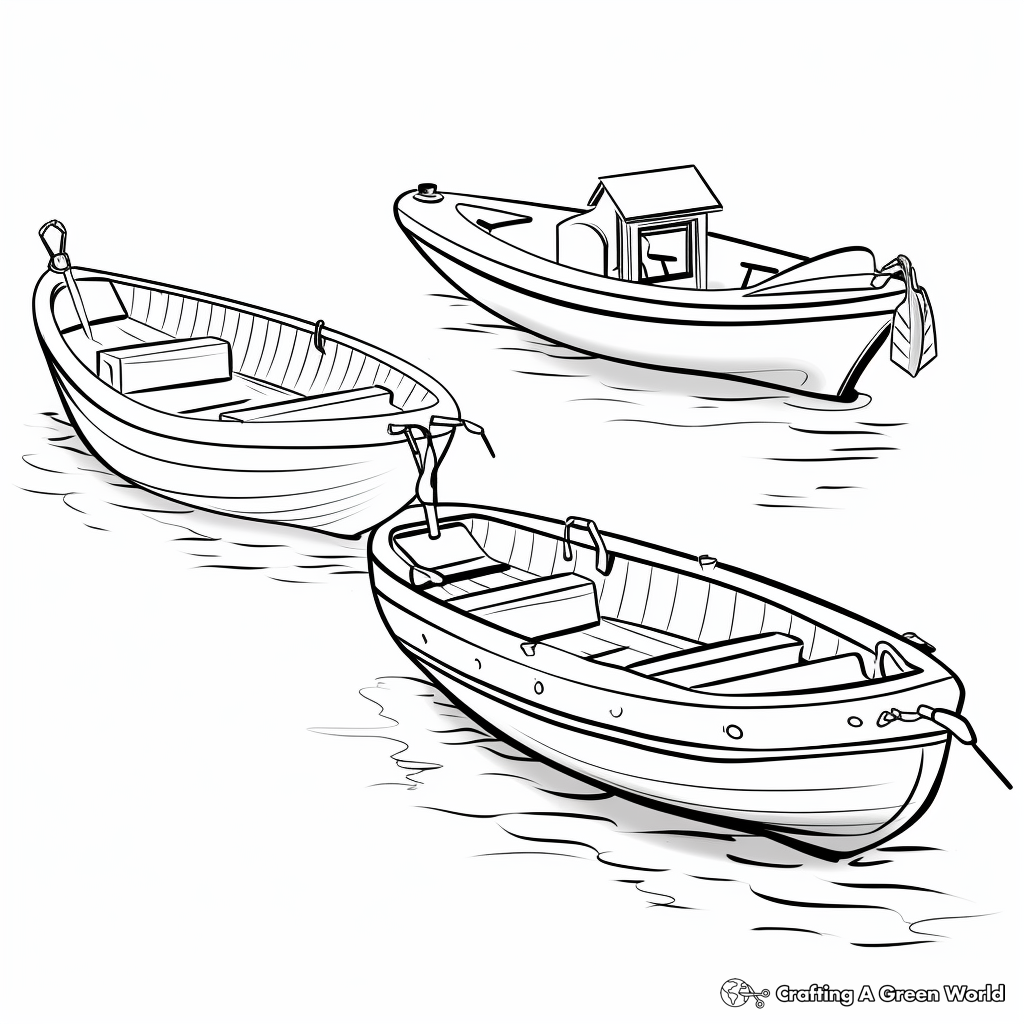 Different Rowboat Types Coloring Pages 2