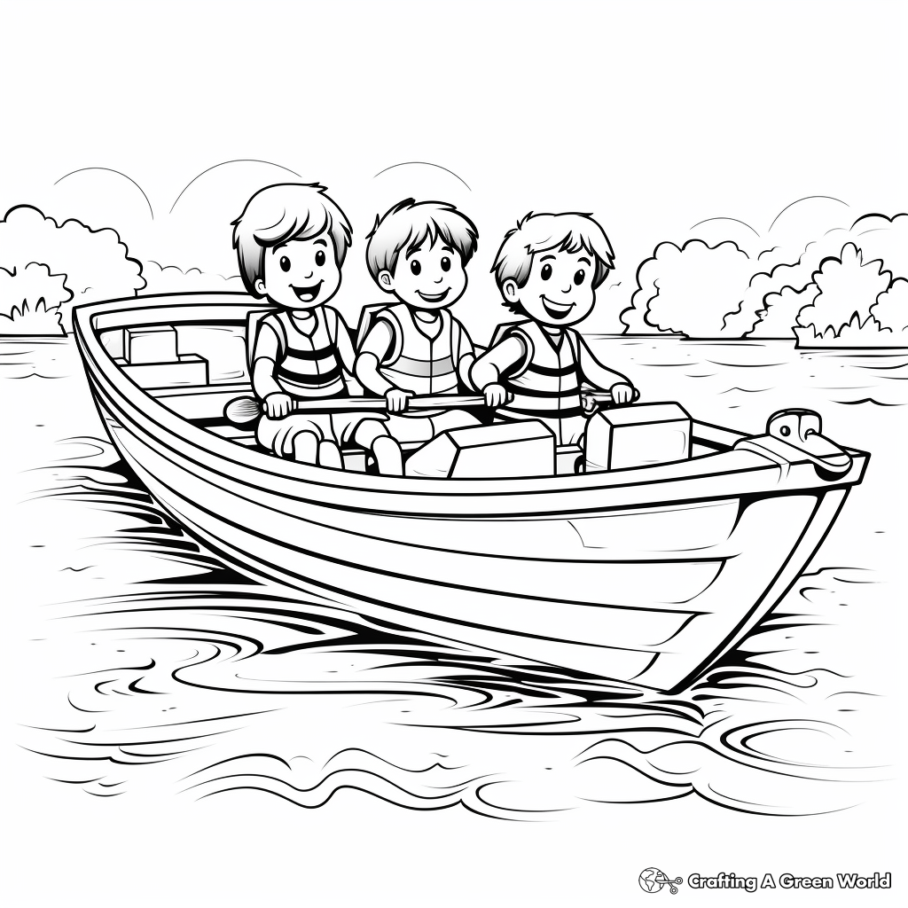 Different Rowboat Types Coloring Pages 3